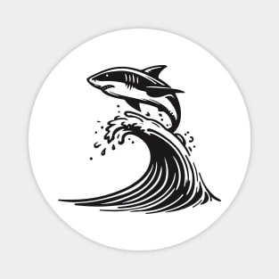 Stick Figure of a Shark in Black Ink Magnet